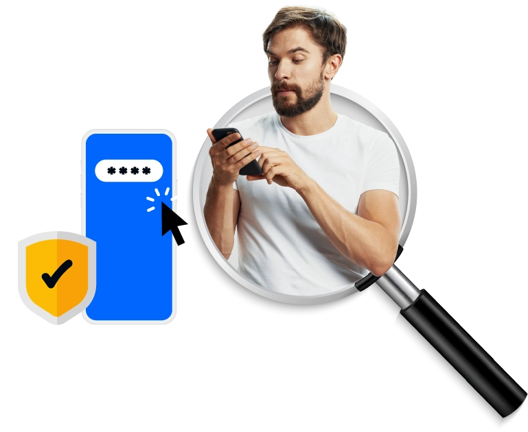 Man looking at website on his phone